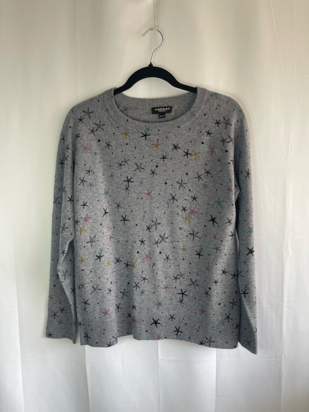 Repeat Grey Star-Print Crewneck Sweater